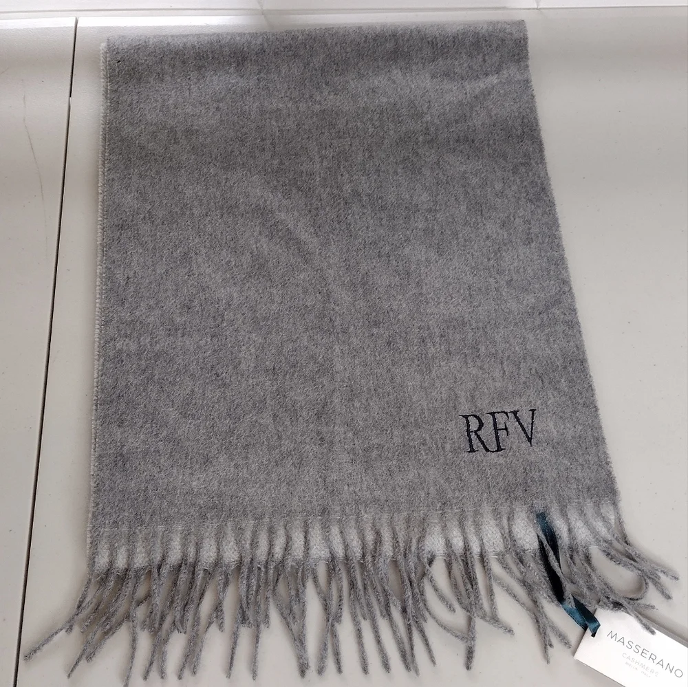NWT Masserano Cashmere Sciarpa Biella Frange Scarf